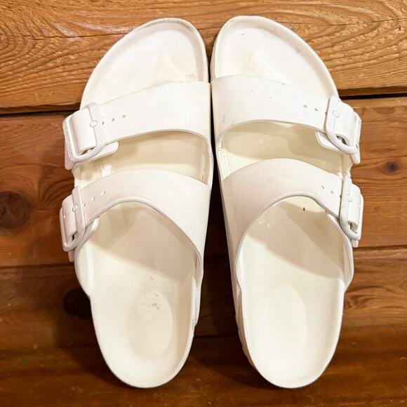 Birkenstock Women Arizona Essentials EVA Sandal White Rubber Size 39 US 8 - Picture 5 of 8